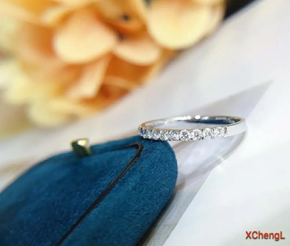 Новые модные кольца 18K(AU750) с реальной цели 0 3 карата ювелирные изделия для женщин