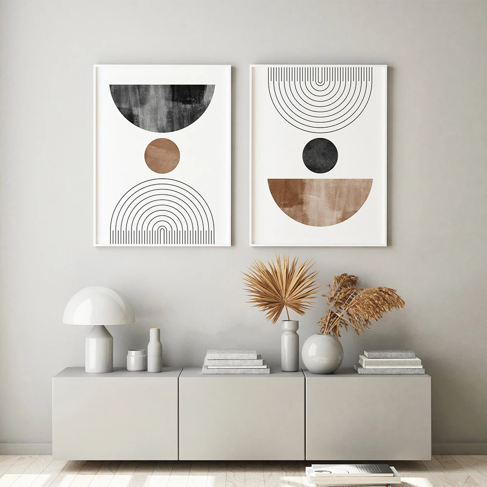

Modern Abstract Geometric Wall Art Canvas Painting Black White Poster Print Pictures Scandinavian Style Living Room Home Decor