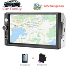 Автомагнитола 2 Din с дисплеем 7 дюймов HD, мультимедийный контроллер на руль, GPS-навигация, карта, Bluetooth, обратное изображение