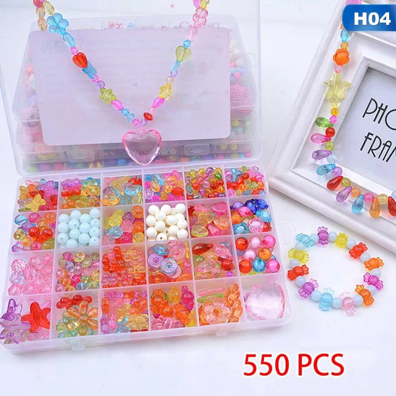 

DIY Beads Toys for Children 24 Grid Handmade Toddlers Making Puzzles Beads for Girls Kit Bracelets Girls Toys