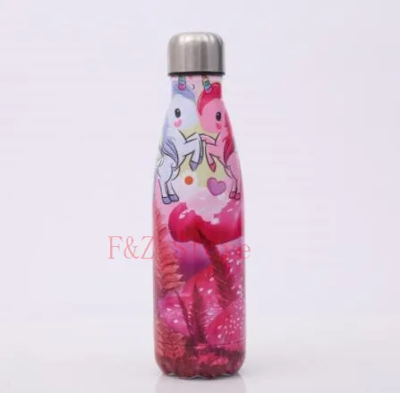 20 шт. 500 мл 17 унций бутылка для воды в форме единорога колы изолированная дорожная
