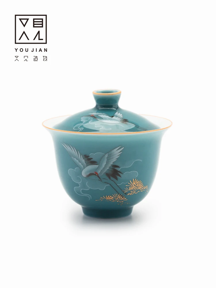 

Chinese Traditions Gai Wan Tea Set Bone Kung Fu TeaSet Gaiwan Tea Cup Porcelain Bowl For Travel Beautiful And Easy Kettle
