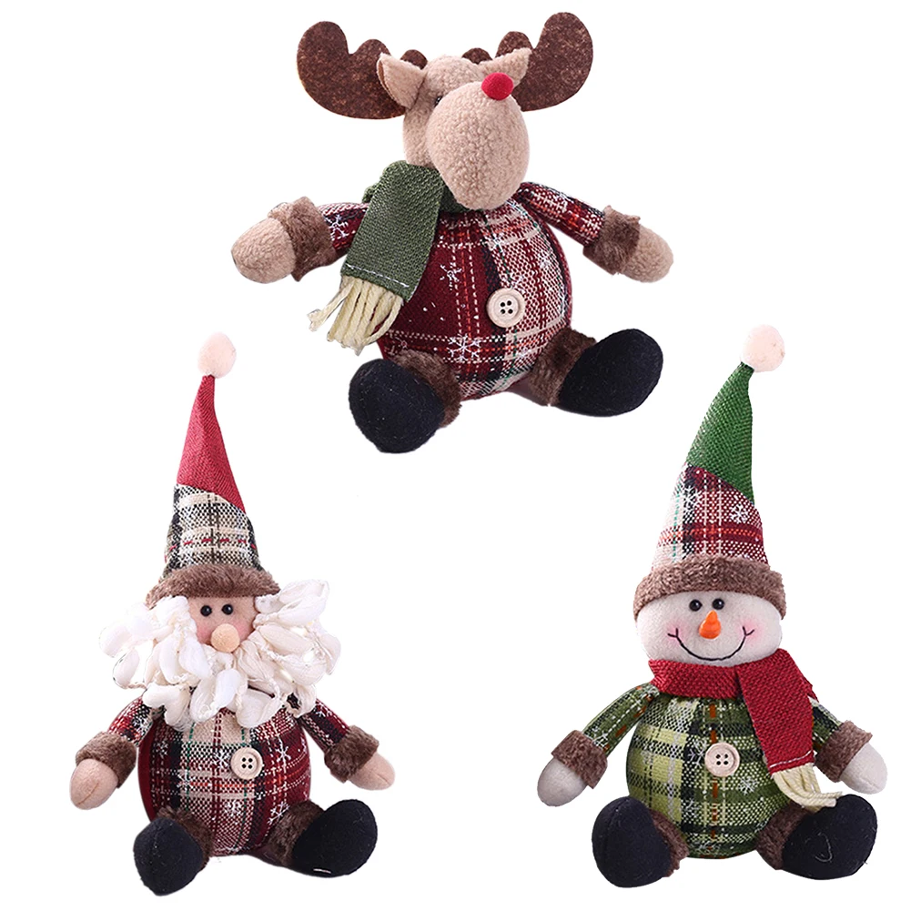 

2020 Christmas Dolls Santa Snowman Elk Deer Doll Christmas Decoration Christmas Tree Hanging Ornament New Year Christmas Mascot