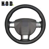 black artificial leather steering wheel covers hand stitched car steering wheel cover for ford focus 2 2005 20113 spoke