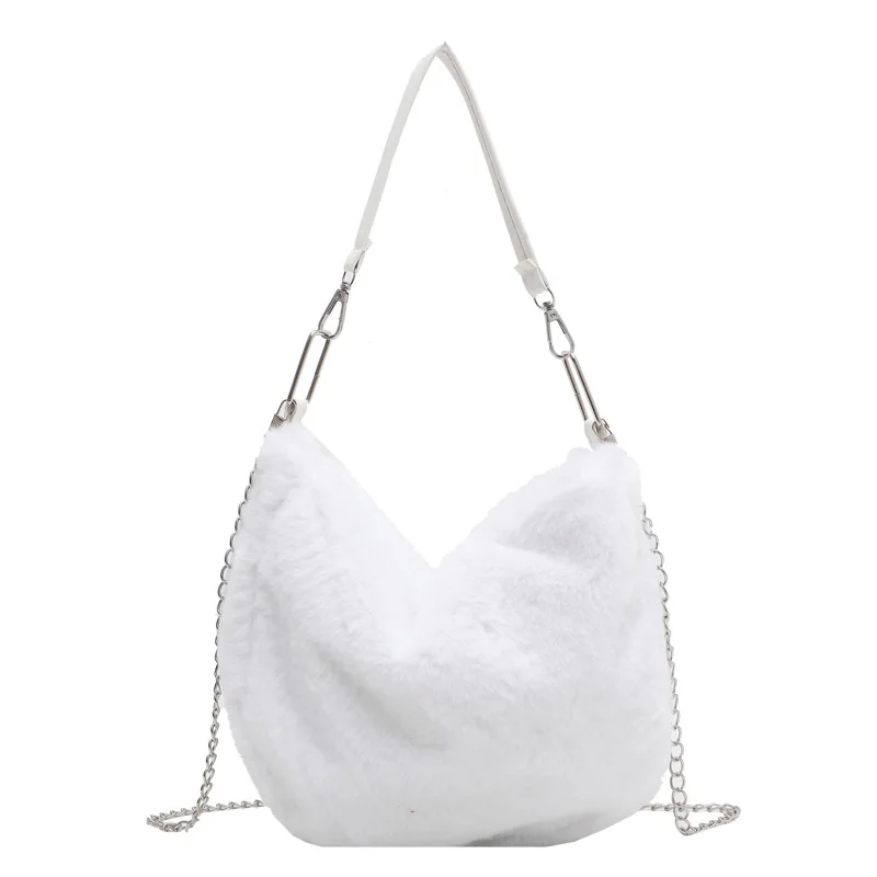 

2021 New Women's Plush Luxury Trend Famous Designer shoulder Bag Chain Handbag Sloping Messenger Bag 2 Straps