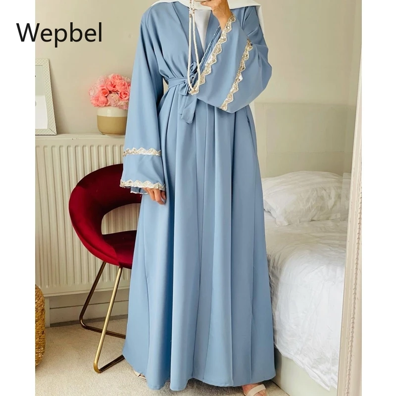 

Wepbel, кардиган, платье с длинным рукавом, абайя, мусульманская одежда, арабское платье, шнуровка, кимоно, абайя для женщин, Халат