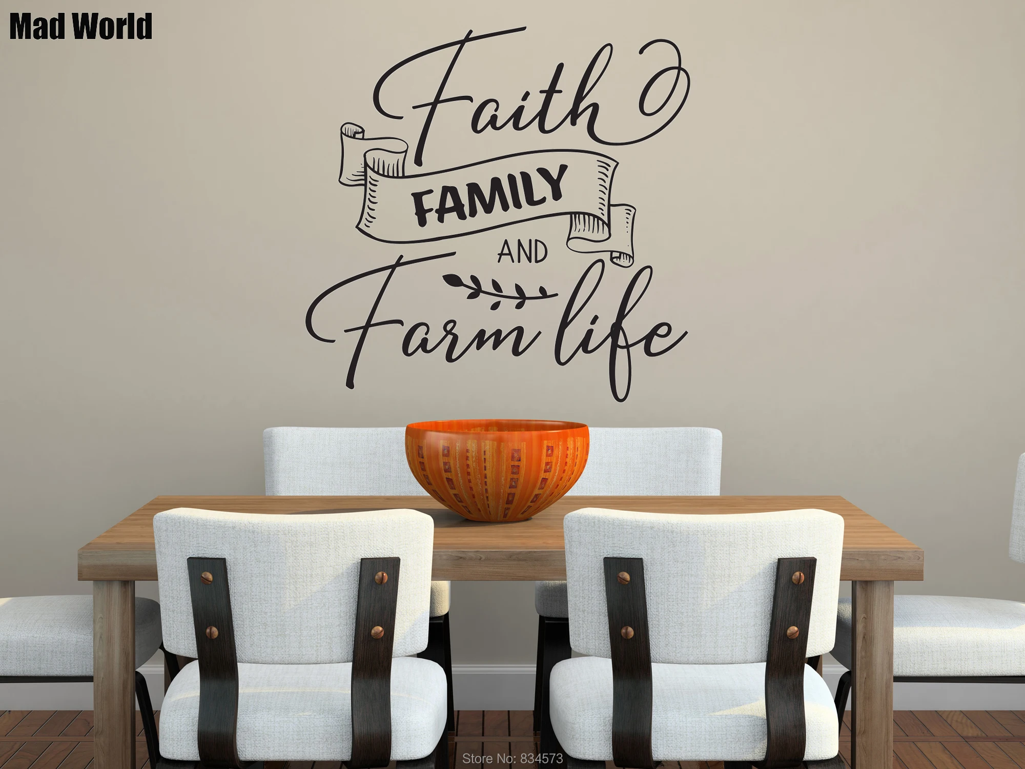 Настенные стикеры Mad World-Faith family and farm life настенные наклейки украшения для дома