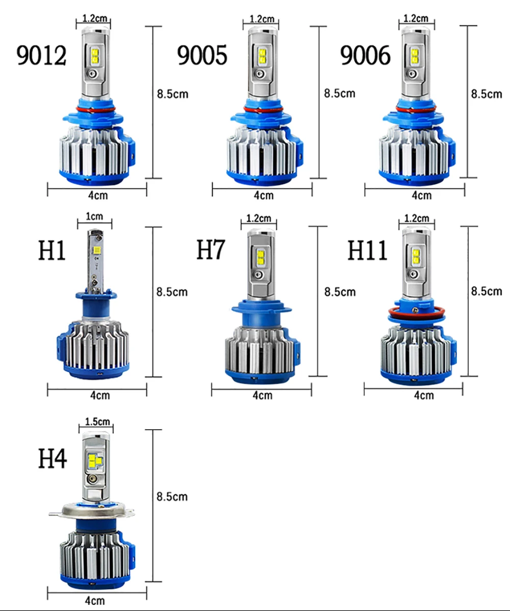 Супер яркие светодиодные фары, H7 H4 зэс чипы Turbo с can-bus H1 H3 H8 H11 9005 9006 9012 880(подол короче спереди и длиннее сзади) фары дальнего и ближнего света лампы комплект 12v 6000k