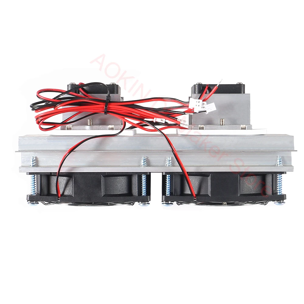 200 x 115 x 8.5mm Thermoelectric Peltier Refrigeration Semiconductor Cooling System Kit Double Fan