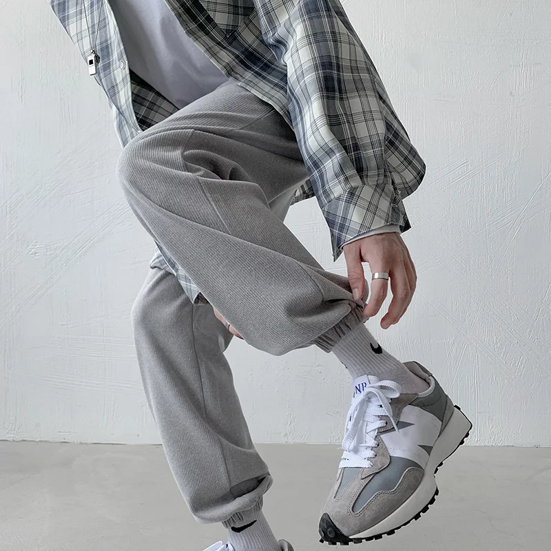 Брюки мужские вельветовые на весну и осень модные повседневные штаны в стиле