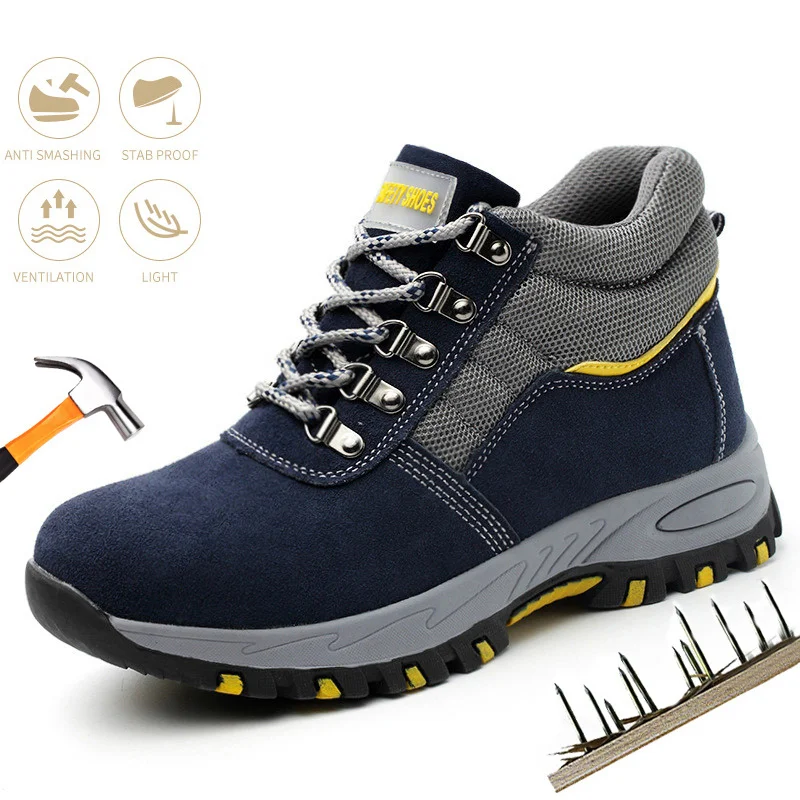 

Mens Work Outdoor Boot Safety Shoes Steel Toe Cap Puncture-Proof Work Sneakers Indestructible Work Shoes Men Advisable Shoes