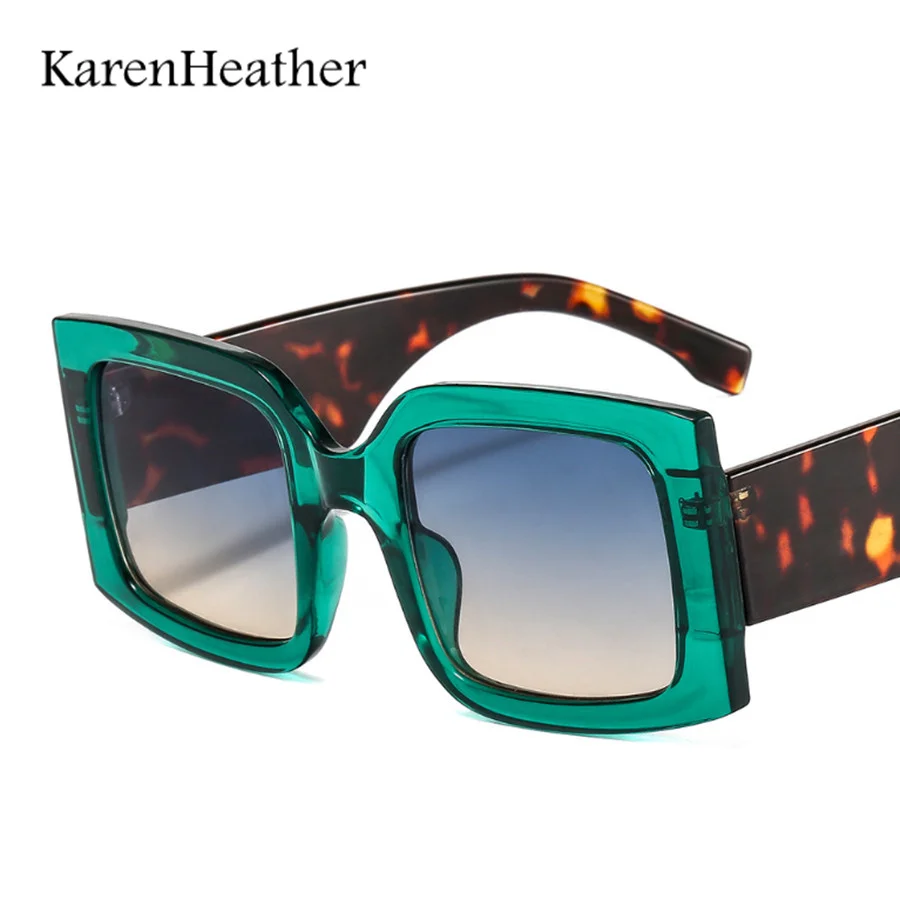 

KarenHeather Fashion Retro Sqruare Sunglasses For Women Men Rectangle Frame Luxury Designer UV400 Color Overside Sun Glasses