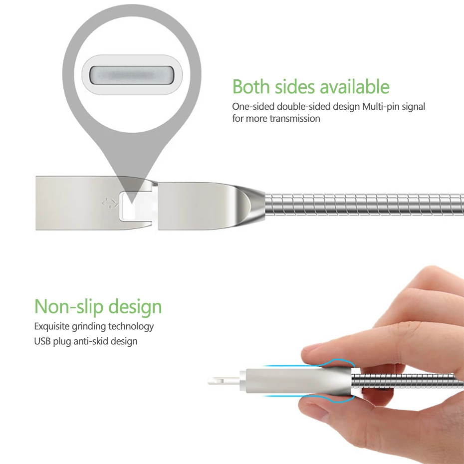 Sindvor 1 м металлический пружинный Micro USB кабель для синхронизации данных для samsung Xiaomi Android мобильный телефон Быстрая зарядка Microusb зарядное устройство провод