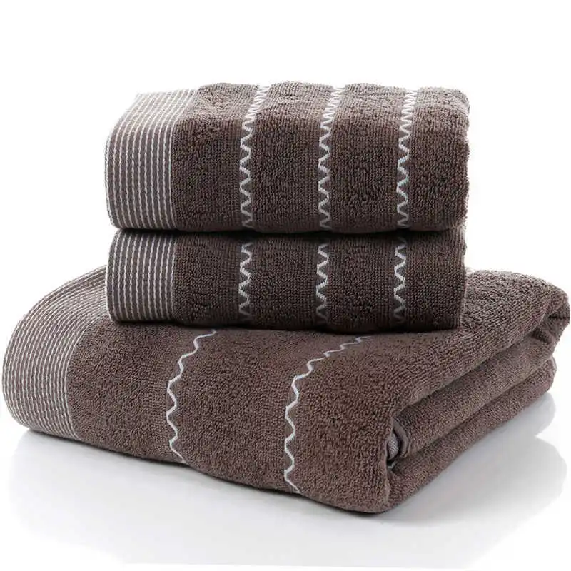 

Bathroom Bath Towel Set 100% Cotton 70x140cm Bath Towel 35x75cm Face Towels Hand Terry Washcloth Travel Beach Sport Towels