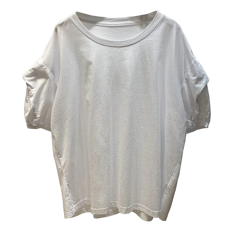 

Korean Style Puff Sleeve Top Women's Summer Style Solid Color T-shirt Women's Loose Women's T Bottoming Shirt Fashion