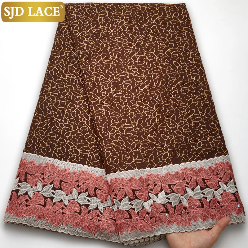 SJD LACE 2022 New Arrivals African Dry Lace Fabric Embroidery Swiss Cotton Lace For Nigerian Men Church Dress Material Sew A2668