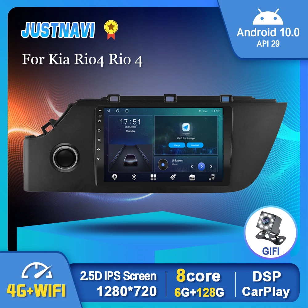 

4G WiFi Autoradio Multimedia Player For Kia Rio4 Rio 4 2020 GPS Navi Carplay BT Android 10.0 Touch Screen Auto Stereo No DVD 9''