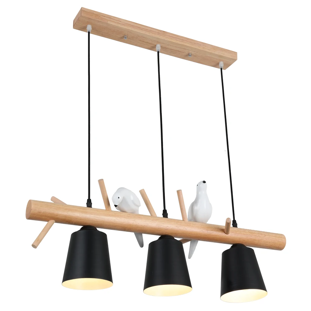 

Современные подвесные светильники Лофт подвесной светильник светодиодный подвесной светильник из скандинавского дерева освещение для го...