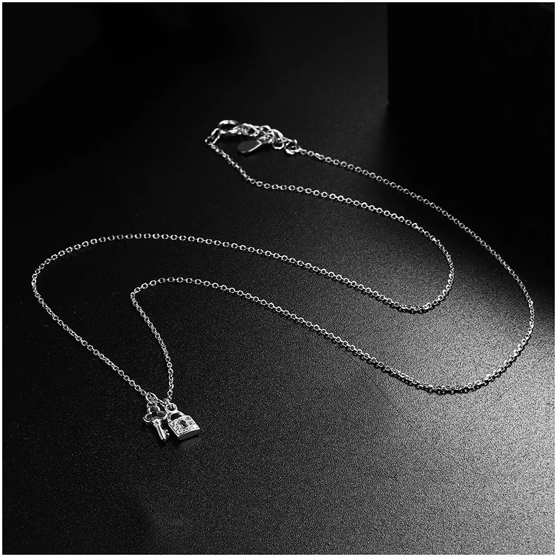 Dorado Key Lock Pendant Necklace Men Chic Gifts 925 Sterling Silver Chain Collar Ras Du Cou Collier Femme Women | Украшения и