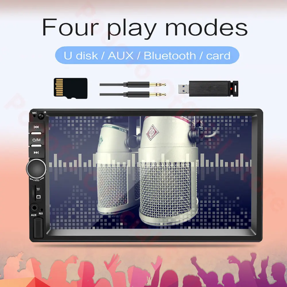 Автомагнитола Podofo 2 Din стерео система с 7 &quotсенсорным экраном Bluetooth FM радио MP5 USB