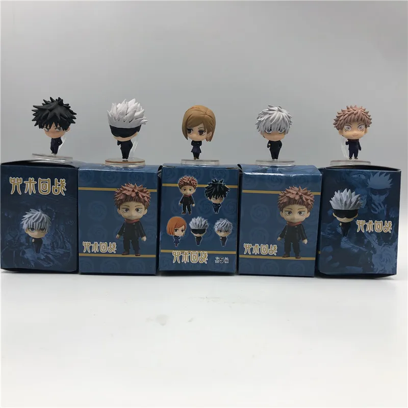 

5pc/set jujutsu kaisen figurine cute Gojo Satoru Itadori Yuji Fushiguro Megumi Kugisaki Nobara PVC anime action figure