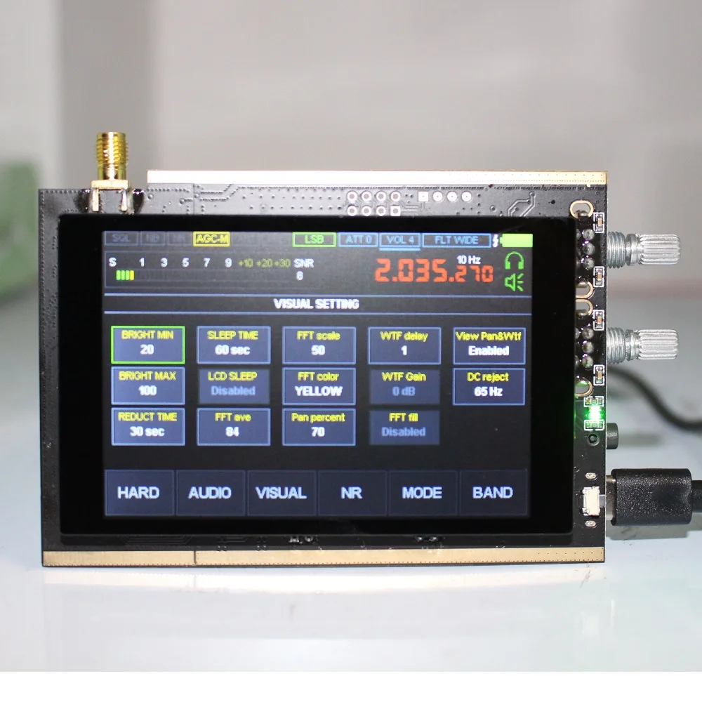 

Малахитовый приемник 50K-200 МГц 400-2000 МГц SDR программное обеспечение радио DSP полный режим AM SSB NFM WFM треснувшая Версия аудио жесткий визуальный