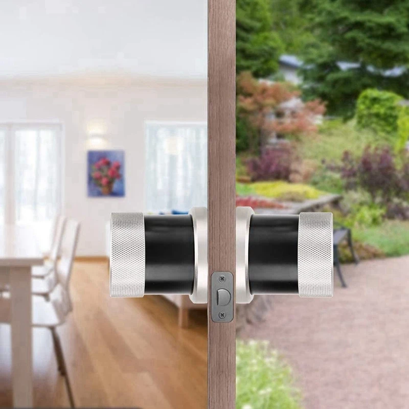 

Smart Door Lock, Card Reader Password Security Door Lock Bluetooth Digital APP Smart Sphere Silver
