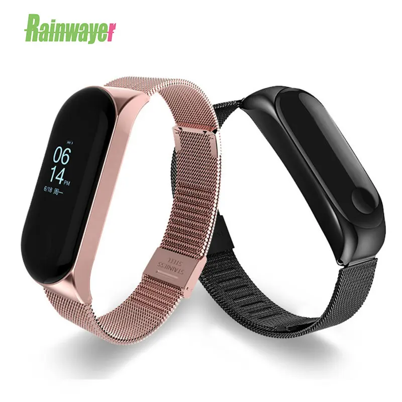 Магнитный браслет ремешок для Xiaomi mi 3 4 металлический Смарт-браслет mi Band мужские браслеты из нержавеющей стали ремешок для mi Band 3 4
