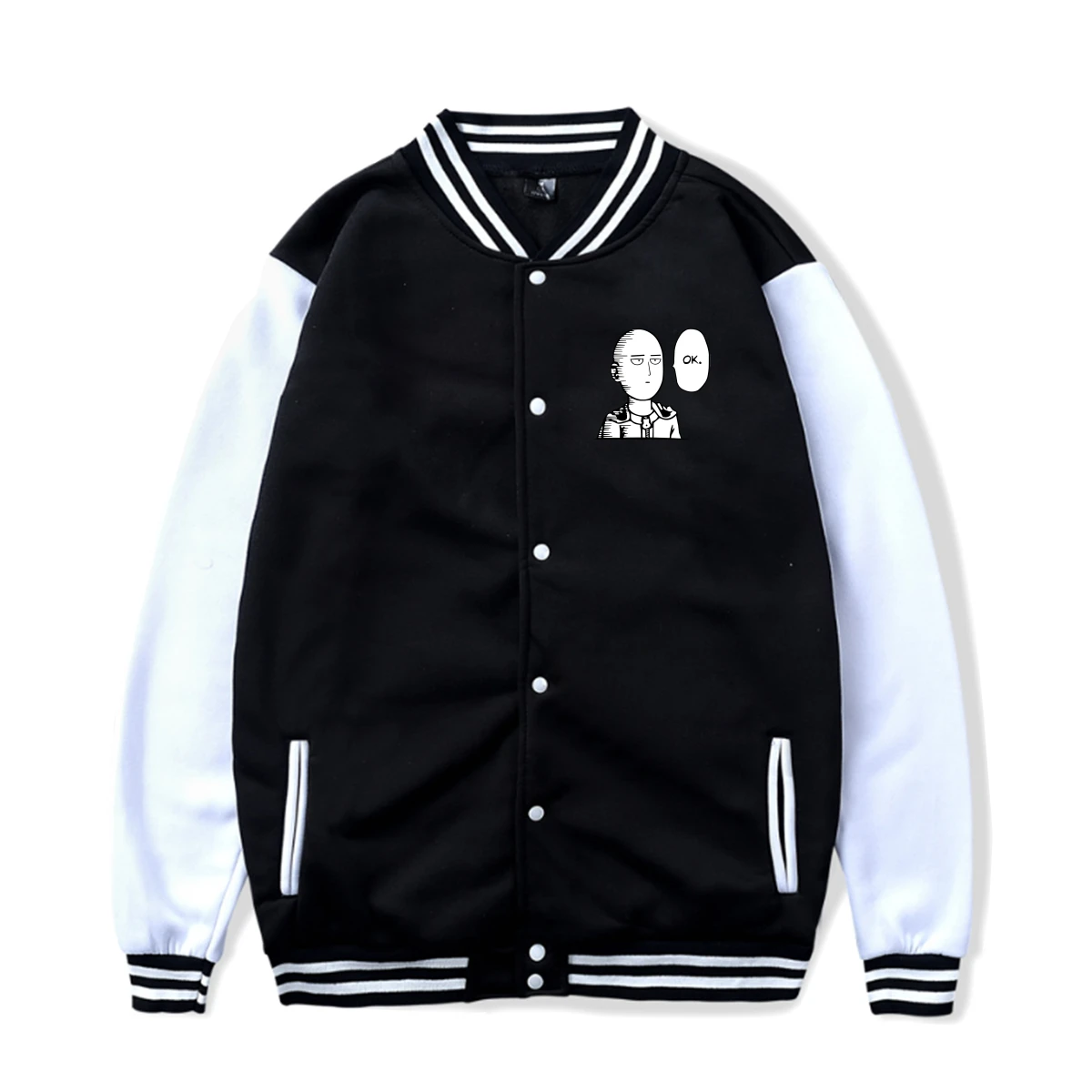 

One Punch Man SAITAMA New Trendy Hip Hop Letter Printing Baseball Uniform Couple Harajuku Loose Street Jacket for Men Women