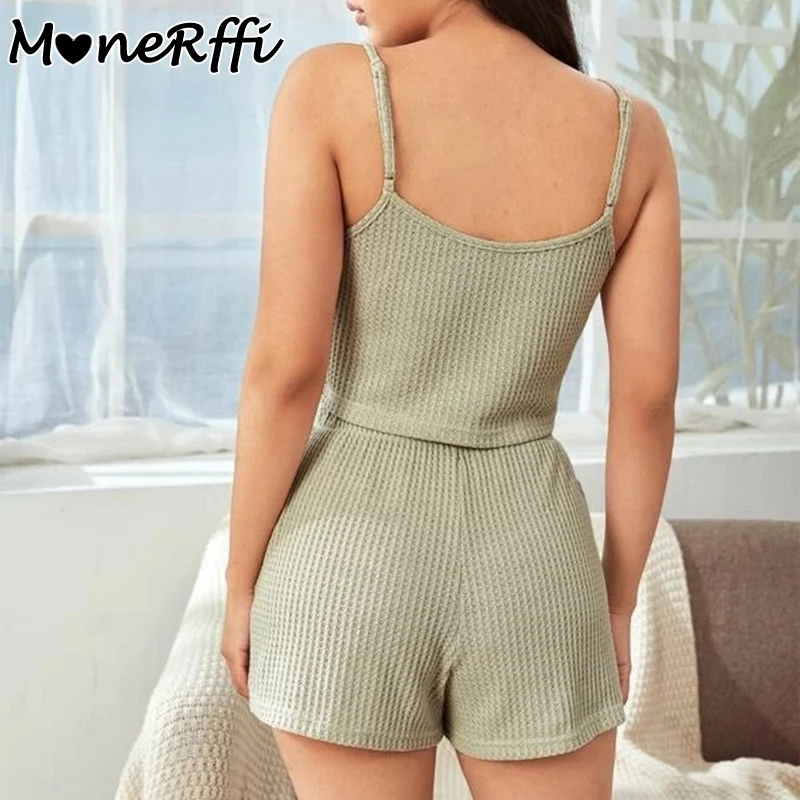 

MoneRffi Women's Sleepwear Short Set Pajamas For Women Pajama Set Cotton Soft Comfortable Sleeveless Top & Shorts Summer Pijama