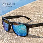 Мужские солнцезащитные очки CAPONI, синие зеркальные солнцезащитные очки в TR-90 оправе, поляризационные очки с защитой от УФ лучей, винтажные модные квадратные мужские солнцезащитные очки CP9417