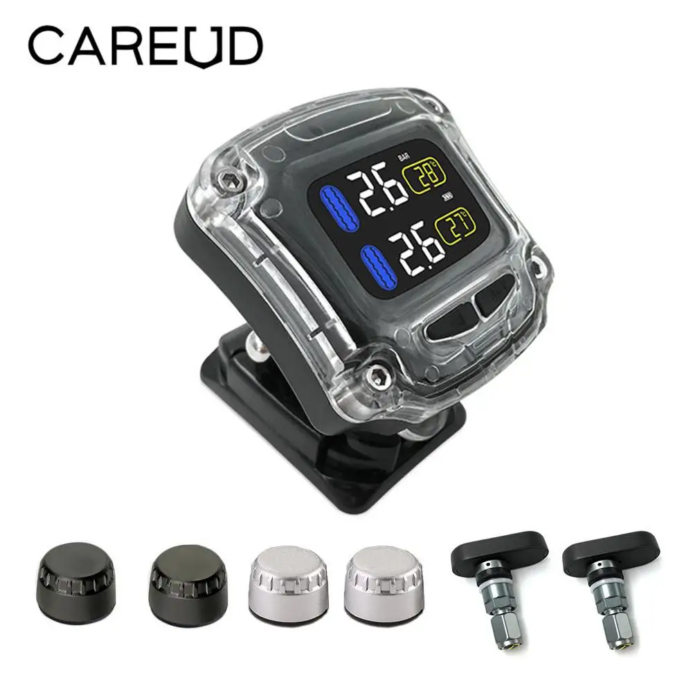 

Wireless Motorcycle TPMS Tire Pressure Monitoring System TPMS Motorcycle Tire Pressure Sensor 2 External Internal Sensors