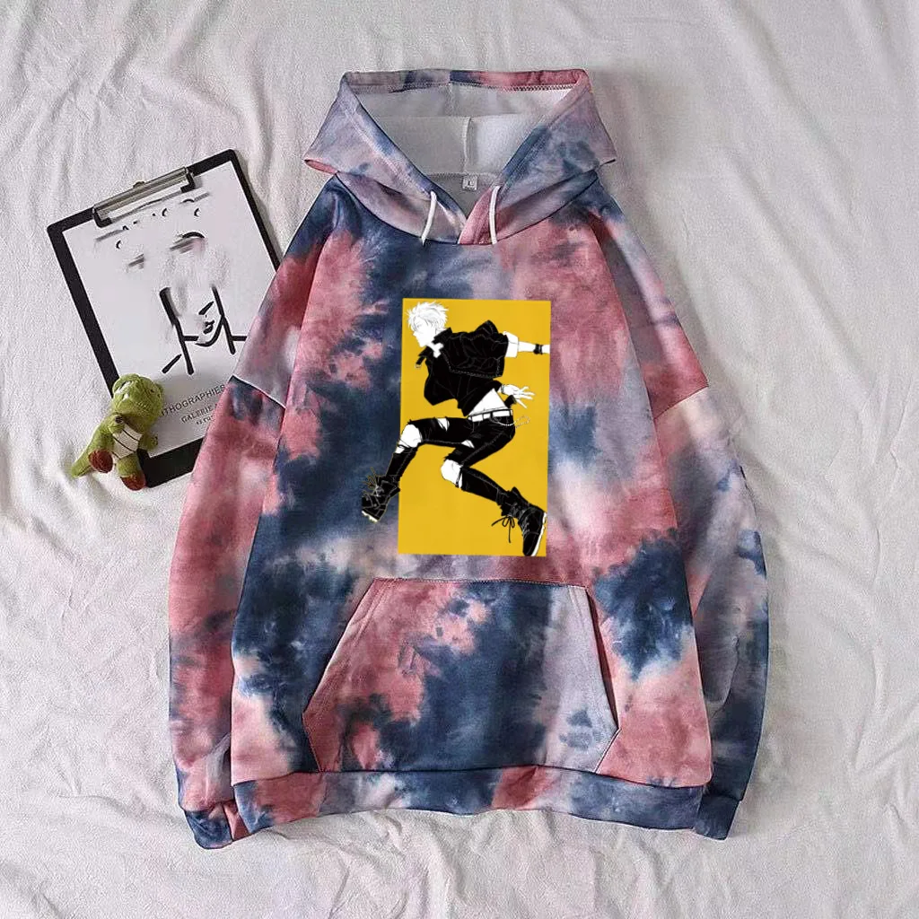 

Uniex Anime Tie-dye Hoodie Banana Fish Pullovers Tops Long Sleeve Fashion