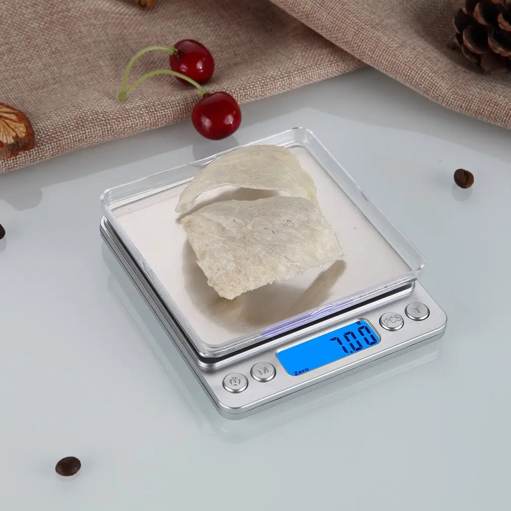 HT I200 1000/2000/3000g x 0 1g Портативный Нержавеющая сталь электронный ЖК дисплей Еда весы