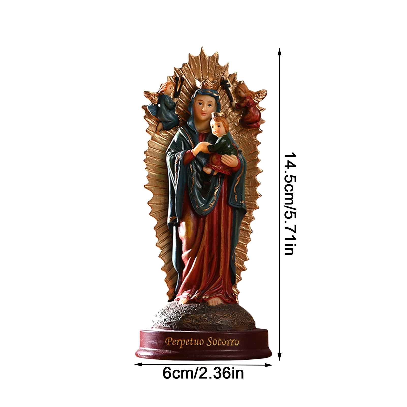 

Virgin Mary Statues Catholic Relics Resin Ornament European Vintage Portable Decoration Home Decor Office Accessories