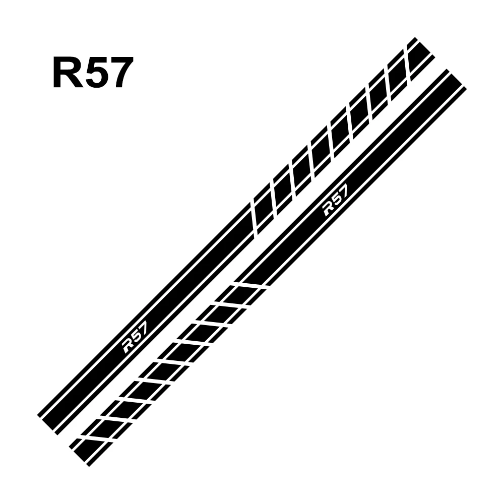 For R57 2 шт. двери автомобиля сбоку юбка наклейки для Mini Cooper F56 F54 F57 F55 F60 R50 R52 R53 R55 R56 R57 R58 R59 R60 R61 аксессуары - Название цвета: For R57