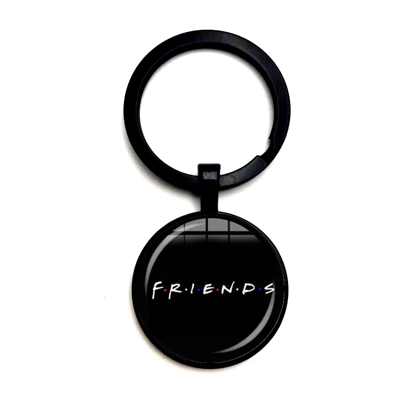 2020 Newest Friend Keychain 25th Anniversary Series Cartoon Fun Pattern Glass Dome Pendant Keychain for Good Friends
