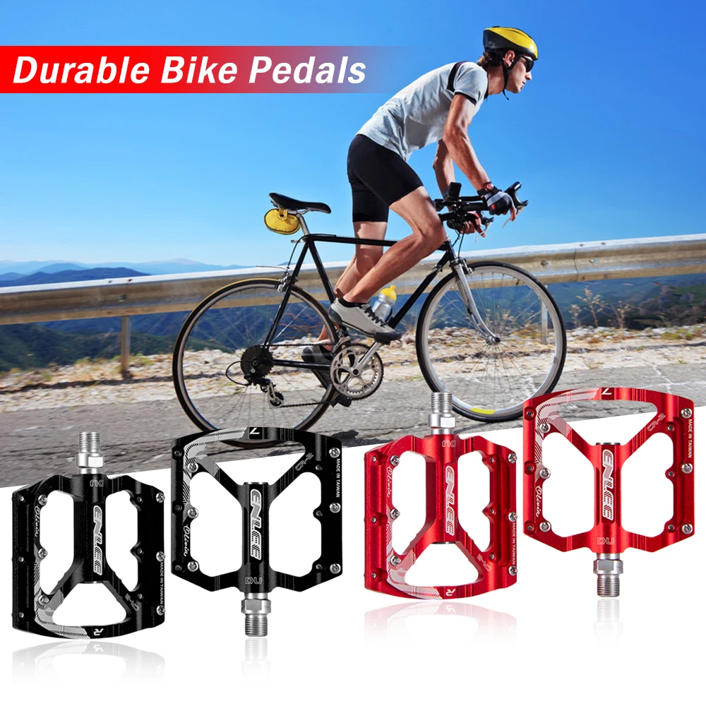 

New Mountain Bike Pedals Red And Black Platform Alloy Road Bike Pedals Ultralight MTB Bicycle Pedal Bike Accessories