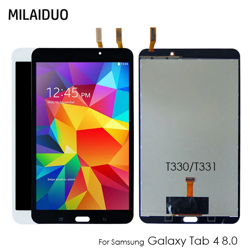 

ЖК-дисплей 8,0 ''для Samsung Galaxy Tab 4 T330 T331, сенсорный экран с цифровым преобразователем в сборе, сменный, черный, белый