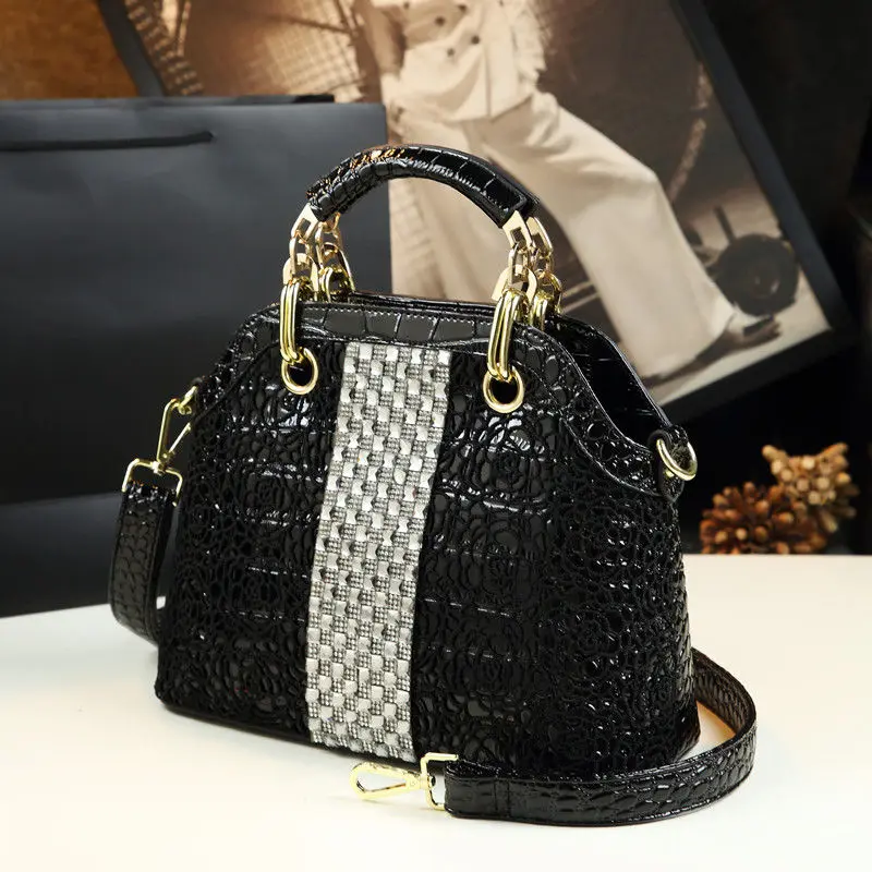 luxury shell bag crocodile lace diamond handbag leather retro evening dress banquet personalized fashion mommy womens bag 2021 free global shipping