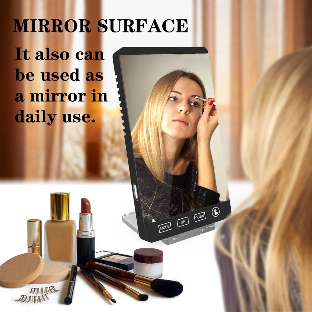 Светодиодный зеркальный часы настольные с погодной температурой электронный