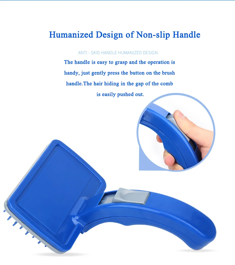 

Расческа для вычесывания собак и кошек, автоматическая Нескользящая щетка для груминга, легко удаляется, чистящие принадлежности