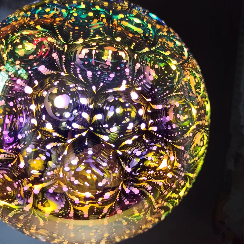 Светильник подвесной LED с 3D-огненными фейерверками, украшенный цветными позолоченными стеклянными шариками для бара, обеденной зоны, кухни: Вспышка.