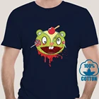 6265D мужские футболки с надписью Happy Tree Friends, зубные ножницы, удобные Мультяшные хлопковые футболки с коротким рукавом и изображением Кротов, медведя, крови