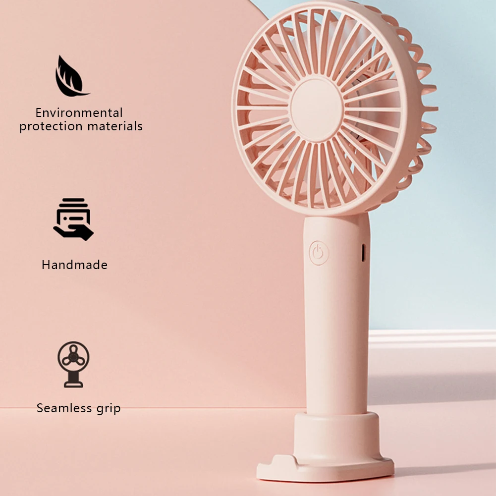

Portable Mini Handheld Fan Desk 3 Speeds Fan USB Rechargeable 1200mAh Silent Fan Air Cooler Office Outdoor Travel Hand Fan