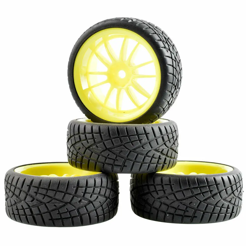 6031Y-8001 RC 6031-8001 Speed Tires insert sponge& Wheel 4PCS For HSP 1/10 1:10 Touring Car - Color: 6031Y-8001