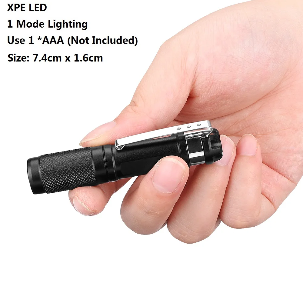 XPE LED Мини портативный маленький держатель для ручек 3 режима светодиодный фонарик из алюминиевого сплава для ночной ходьбы освещение для обслуживания автомобиля Рабочий фонарь - Испускаемый цвет: XPE LED