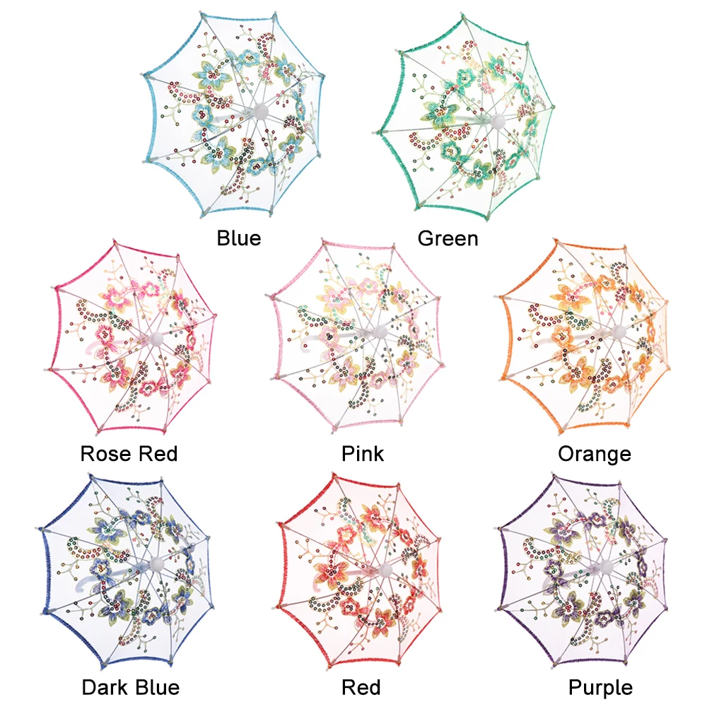1 шт. новый кружевной зонт детские мини Зонтики с вышивкой для кукол ручной работы