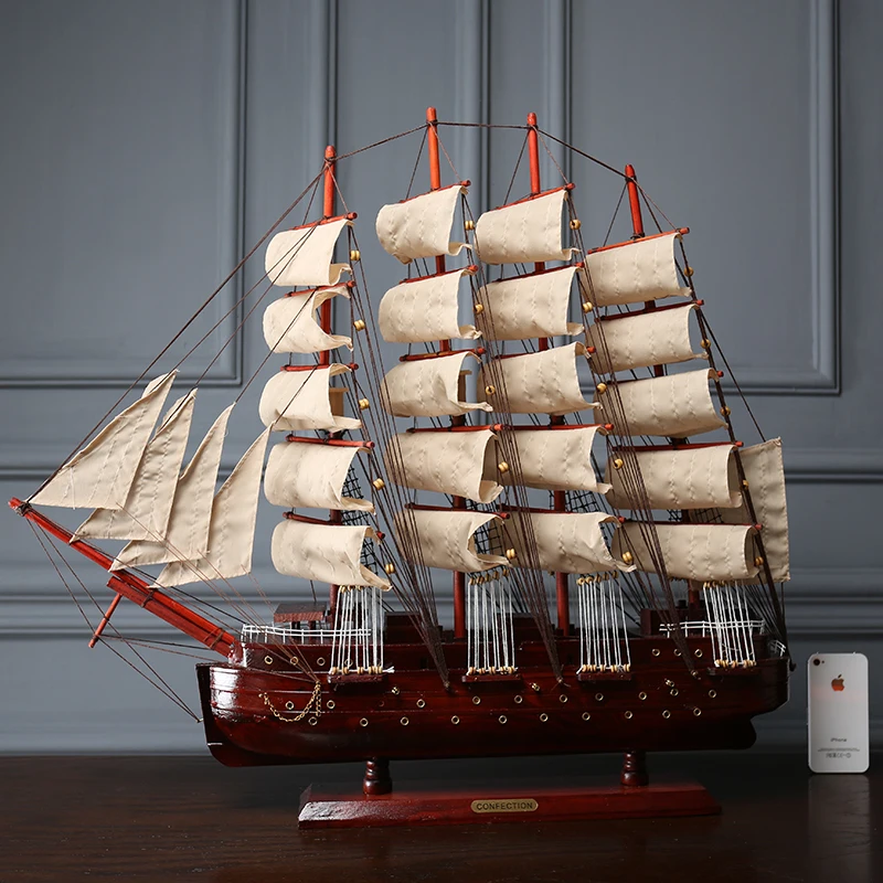 

Smooth Sailing Model Decoration Wooden Ornaments Creative Living Room Hallway Office Small Handicraft Equipment Ornaments