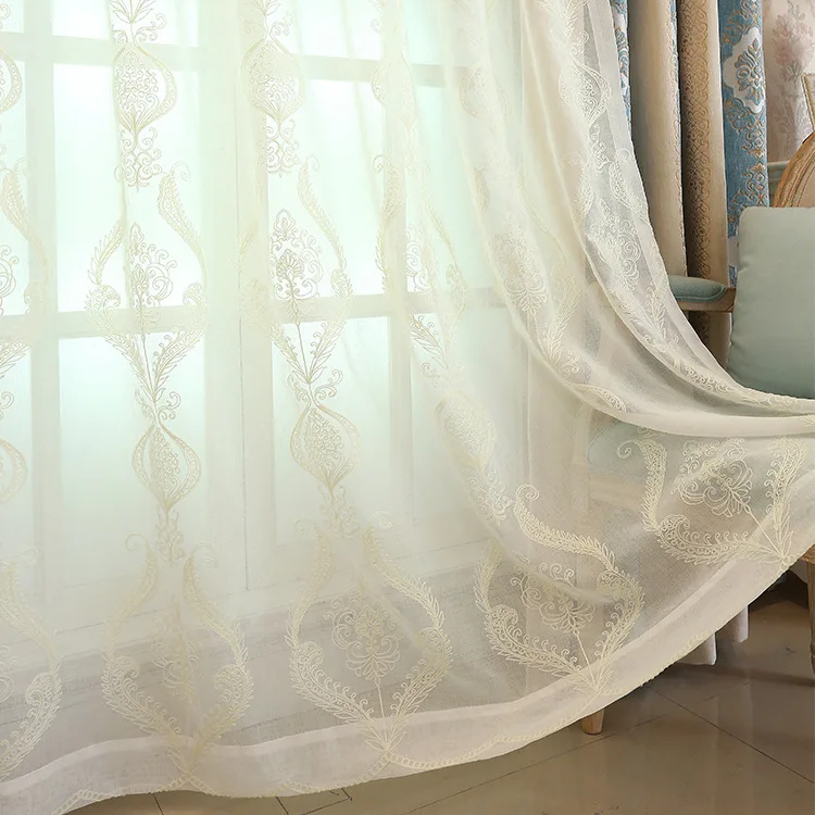 Thick Chenille Jacquard Curtains for Living Dining Room Bedroom Blackout Curtains Custom
